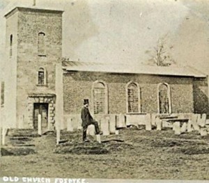 AOS P 1603 Revd Beridge outside the second fosdyke church