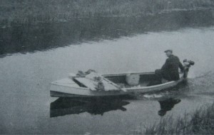 AOS P 1668 copper sulphate being applied to the south drove drain by trailing bags of the chemical through the water 1965