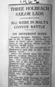 AOS P 1731 holbeach sailors newpaper story 1942