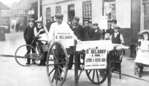 AOS P 1952 Charles Delahoy, a tailor in New Road in Spaldingwas selling his cloth from a barrow in the early part of the 20th century