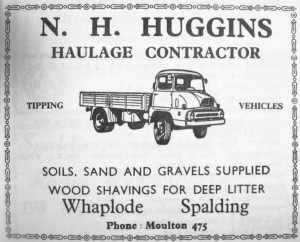 AOS P 3055 N.H Huggins whaplode advert 1965