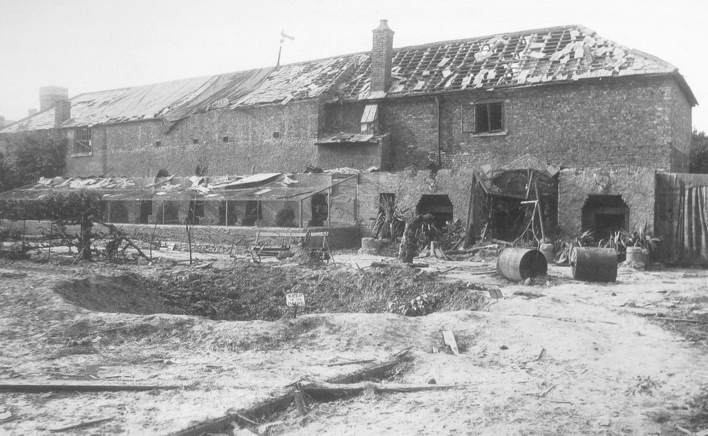 AOS P 3904 damage in ayscoughfee gardens after it was bombed on the afternoon of 2nd Aug 1942