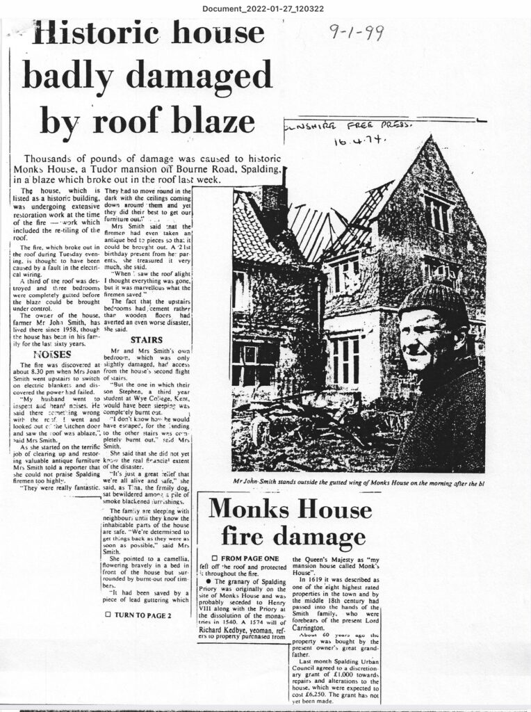 Monks House Fire 1974 South Holland Life Heritage and Crafts including Chain Bridge